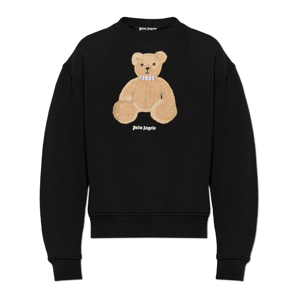Palm Angels Herren Schwarz - Sweatshirt Mit Teddybärmotiv - Sweatshirts & Hoodies - K - L