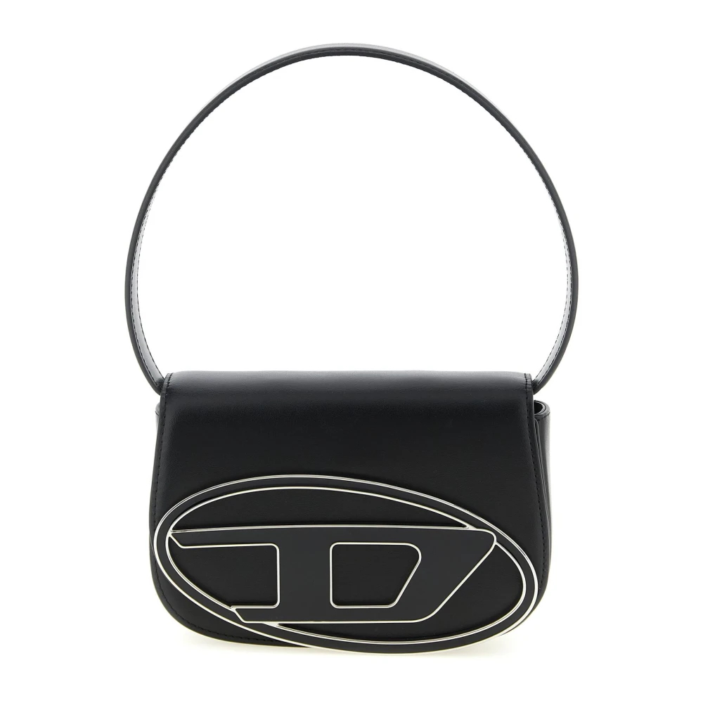 Diesel - Schwarze Umhängetasche Elegantes Metalllogo - Bags - Damen - Schwarzk - One Size - Bild 7