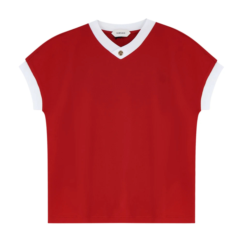 Versace Damen Rot - V-Neck T-Shirt - Tops - S