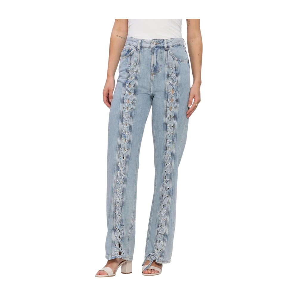 Liu Jo Damen Blau - Ecs Pant Flare Occhielli - Jeans - W27
