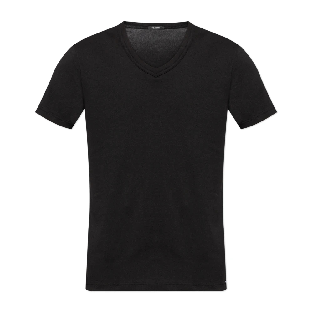 Tom Ford Herren Schwarz - V-Ausschnitt T-Shirt - Tops - K - 2XL