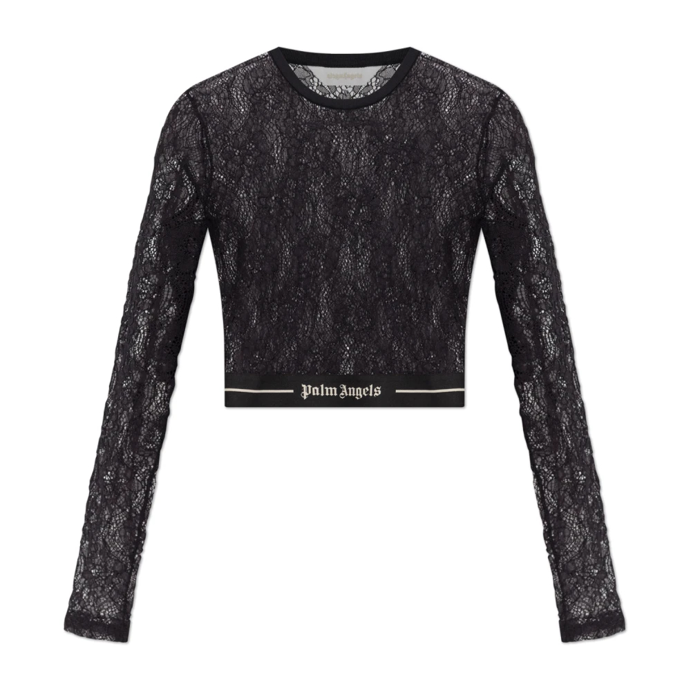 Palm Angels Damen Schwarz - T-Shirt Mit Logo - Tops - K -Xs