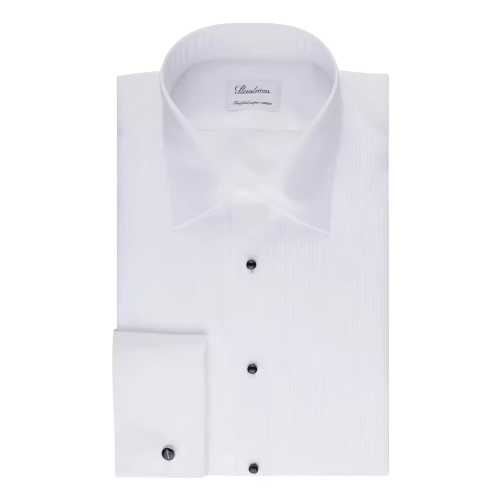 Hemden Stenströms Herren Weiss Slimline Smokinghemd Einfarbig - Bild 4