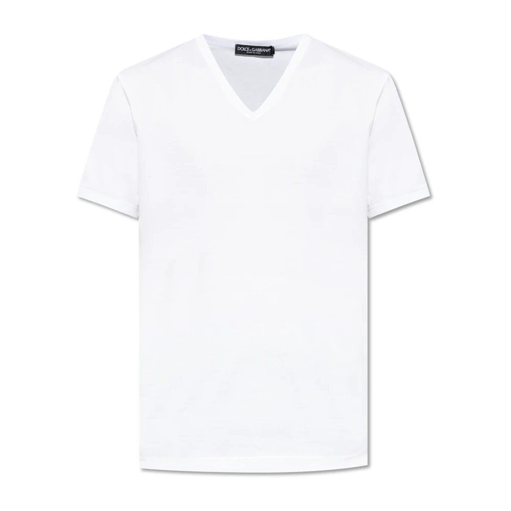 Dolce & Gabbana Herren Weiß - V-Ausschnitt T-Shirt - Tops - 3XL