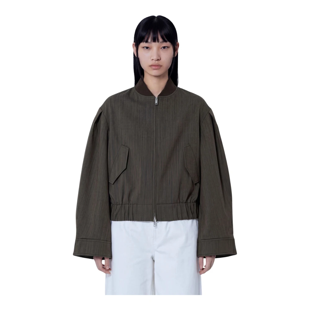 Ganni - Bomber Aus Wollmelange - Jackets - Damen - Grün - S - Bild 7