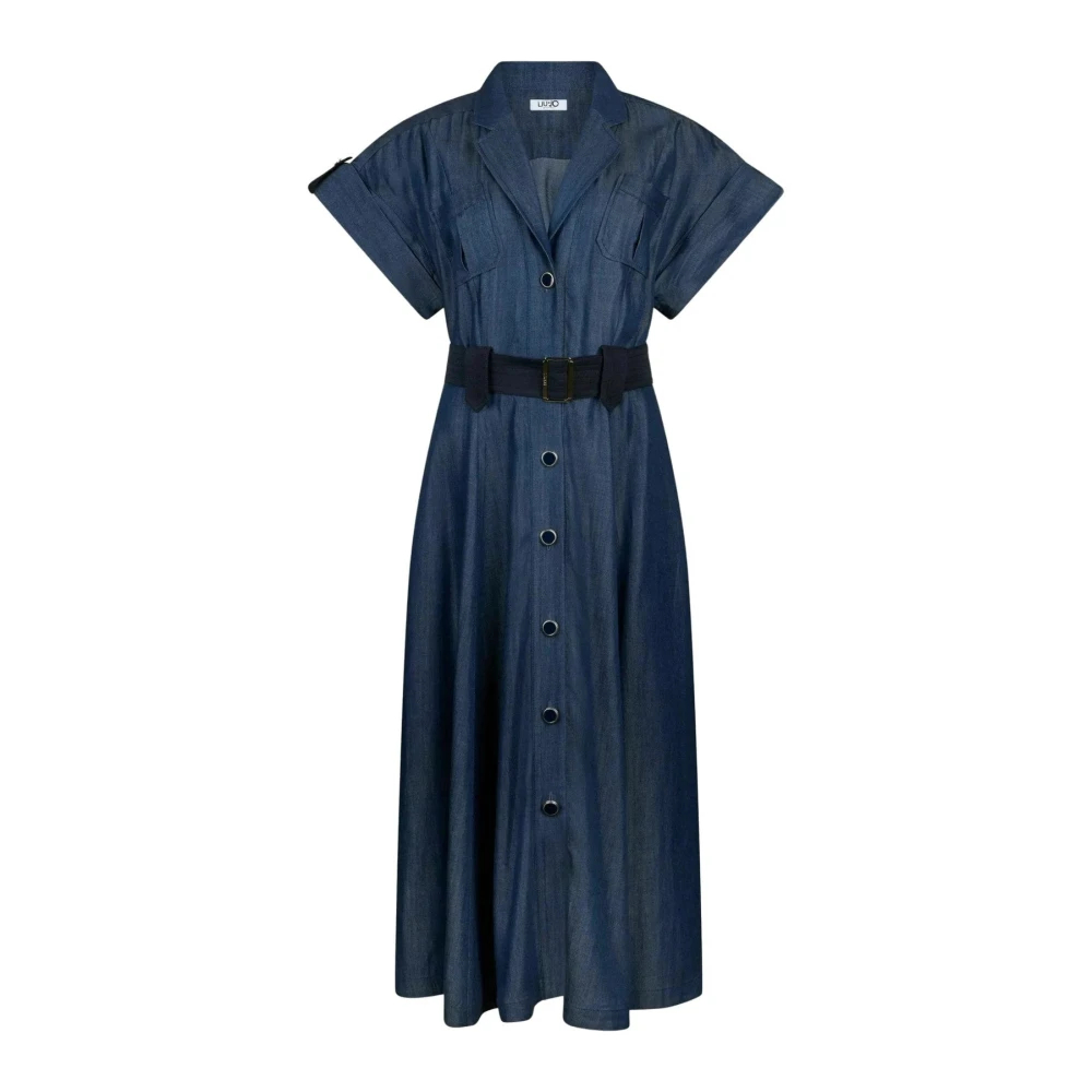 Liu Jo Damen Blau - Gürtel-Shirt-Jumpsuit - Dresses - M