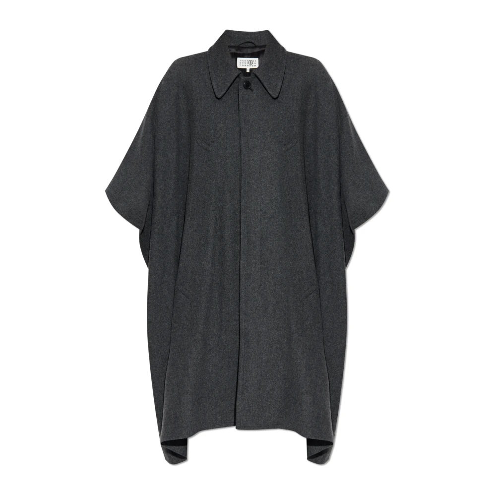 Mm6 Maison Margiela Damen Grau - Mantel Mit Wollbesatz - Coats - 2XS