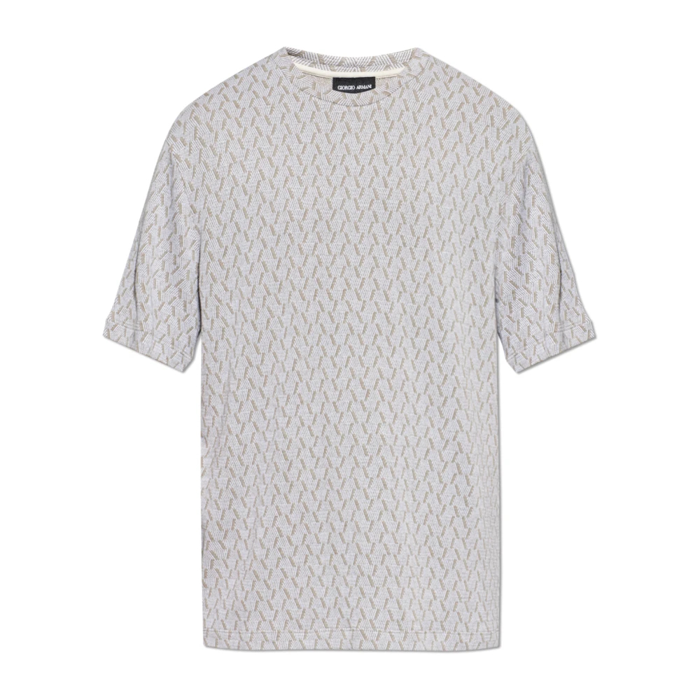 Giorgio Armani Herren Grau - T-Shirt Mit Muster - Tops - 2XL