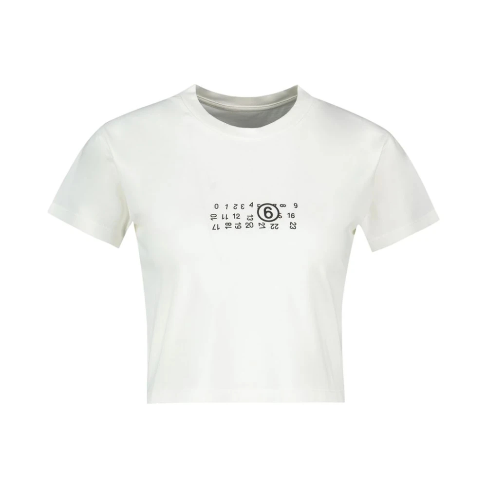 Mm6 Maison Margiela Damen Weiß Es Baumwoll-T-Shirt Klein - Bild 6