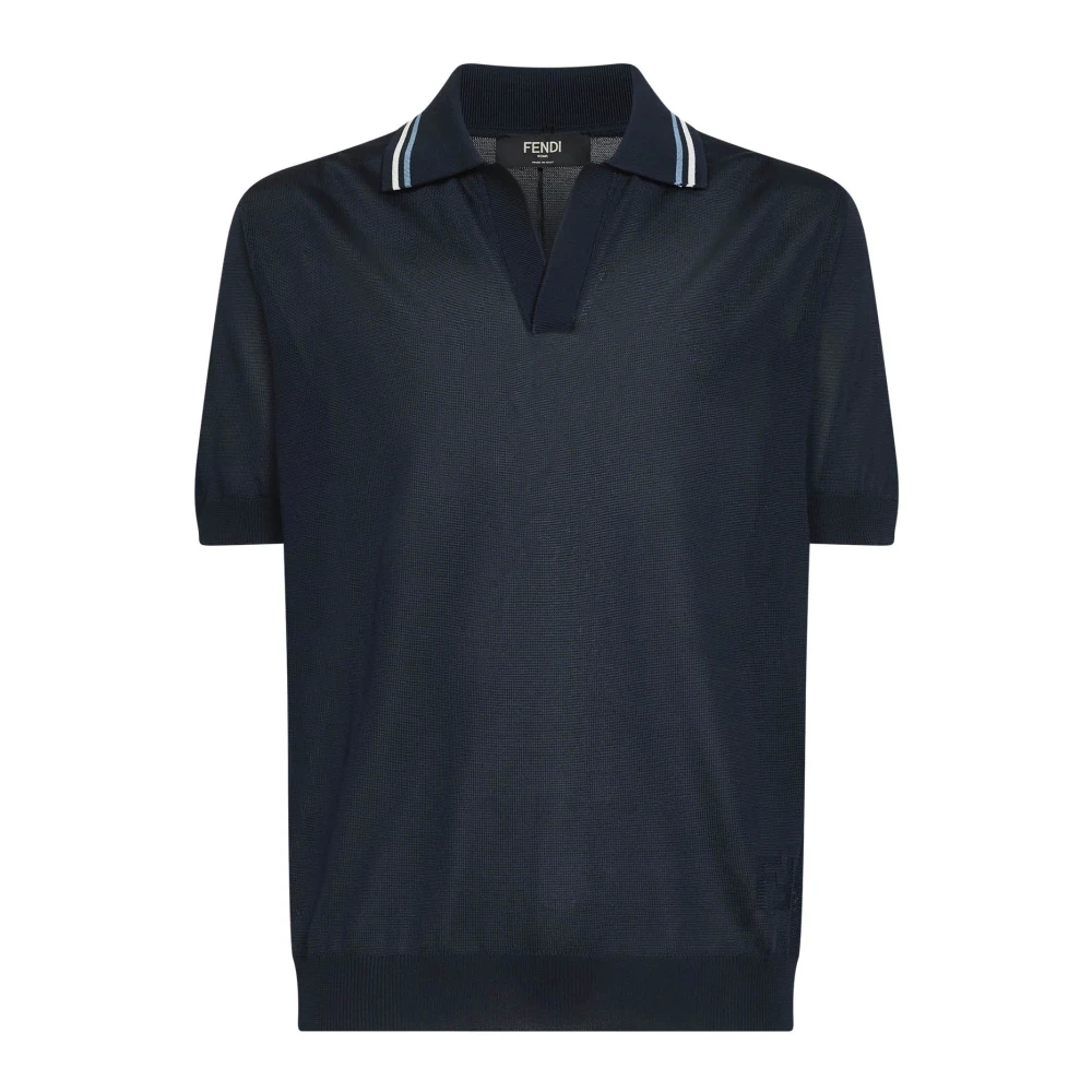 Fendi Herren Blau - Polo Shirt - Tops - Xl