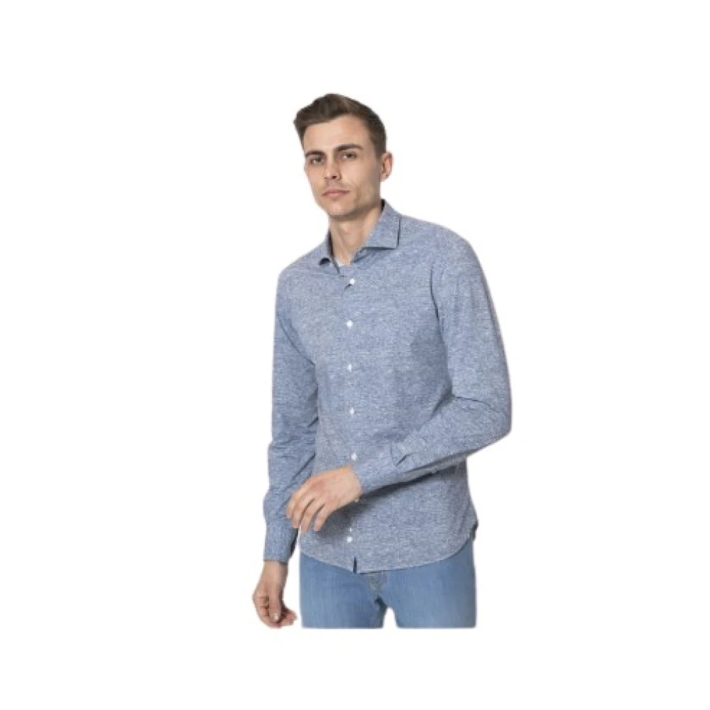 Orian Herren Blau - Es Meliertes Hemd - Shirts - S