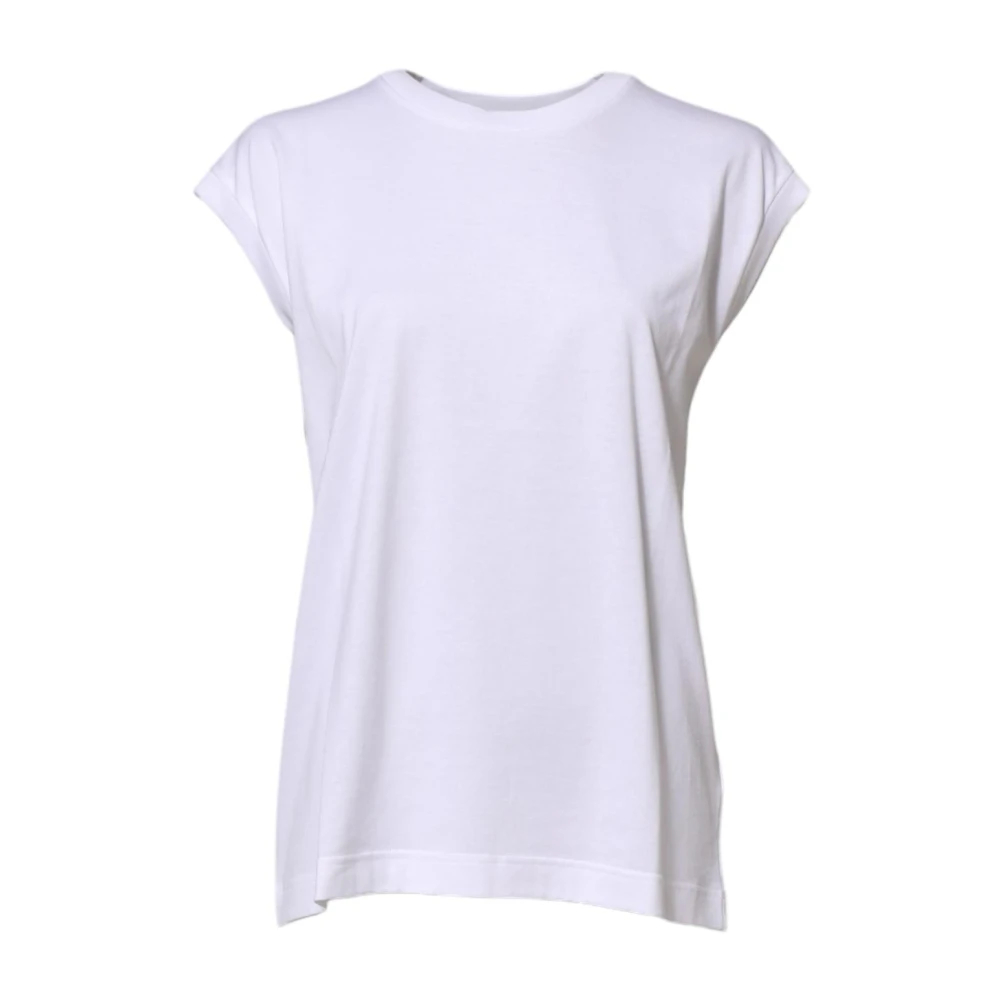 Dolce & Gabbana Damen Weiß - Ärmelloses Tank-T-Shirt Mit Logodetails - Tops - Xs