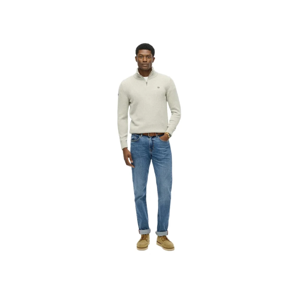 Superdry Grau Pull Aus Baumwolle Mit Stehkragen - Bild 4