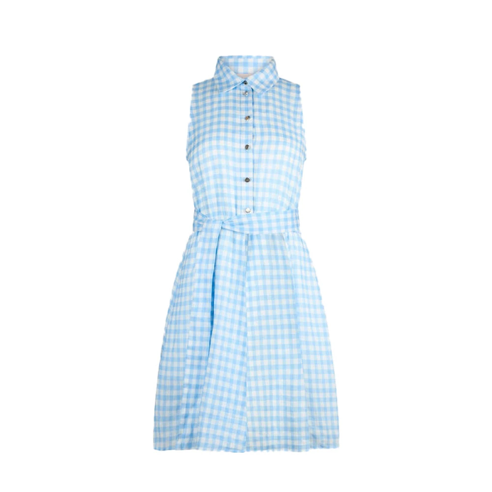 Liu Jo Damen Blau - Vichy Gürtel Hemdblusenkleid - Dresses - M