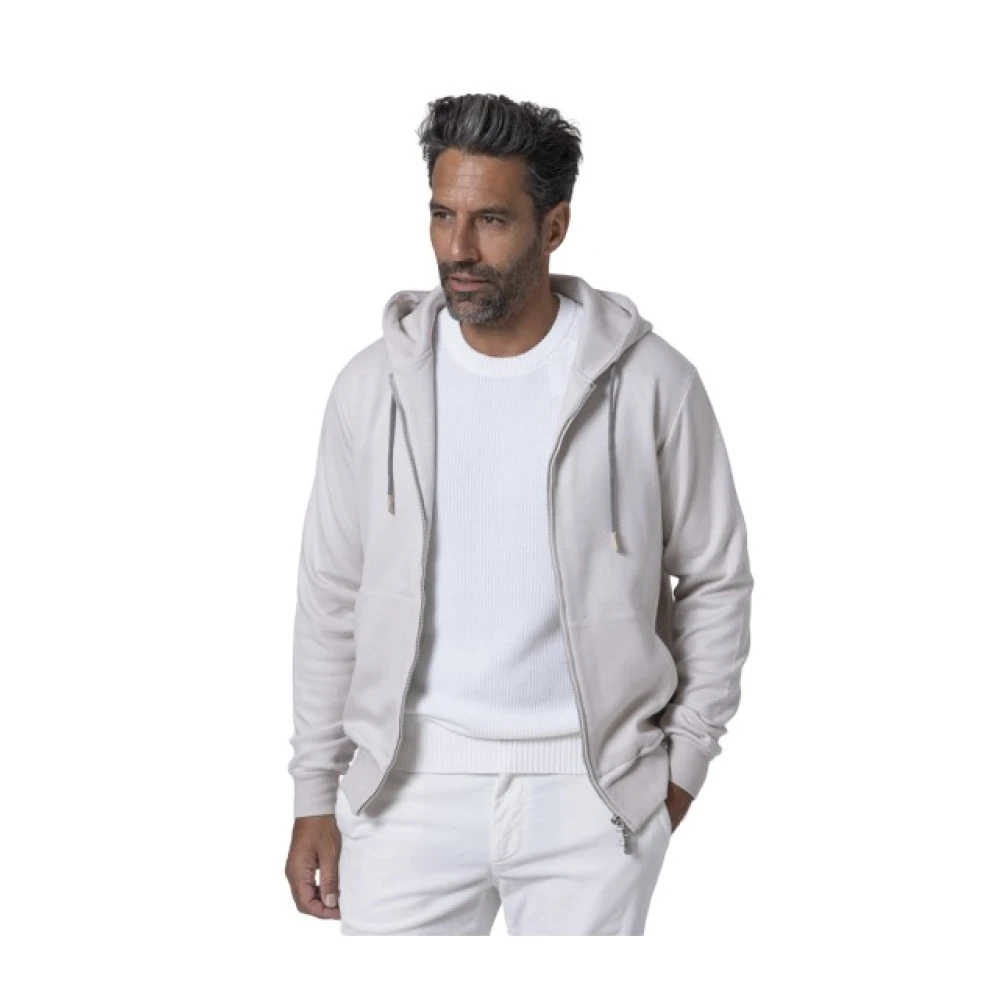 Eleventy Herren Weiß - Zip-Hoodie - Sweatshirts & Hoodies - 2XL