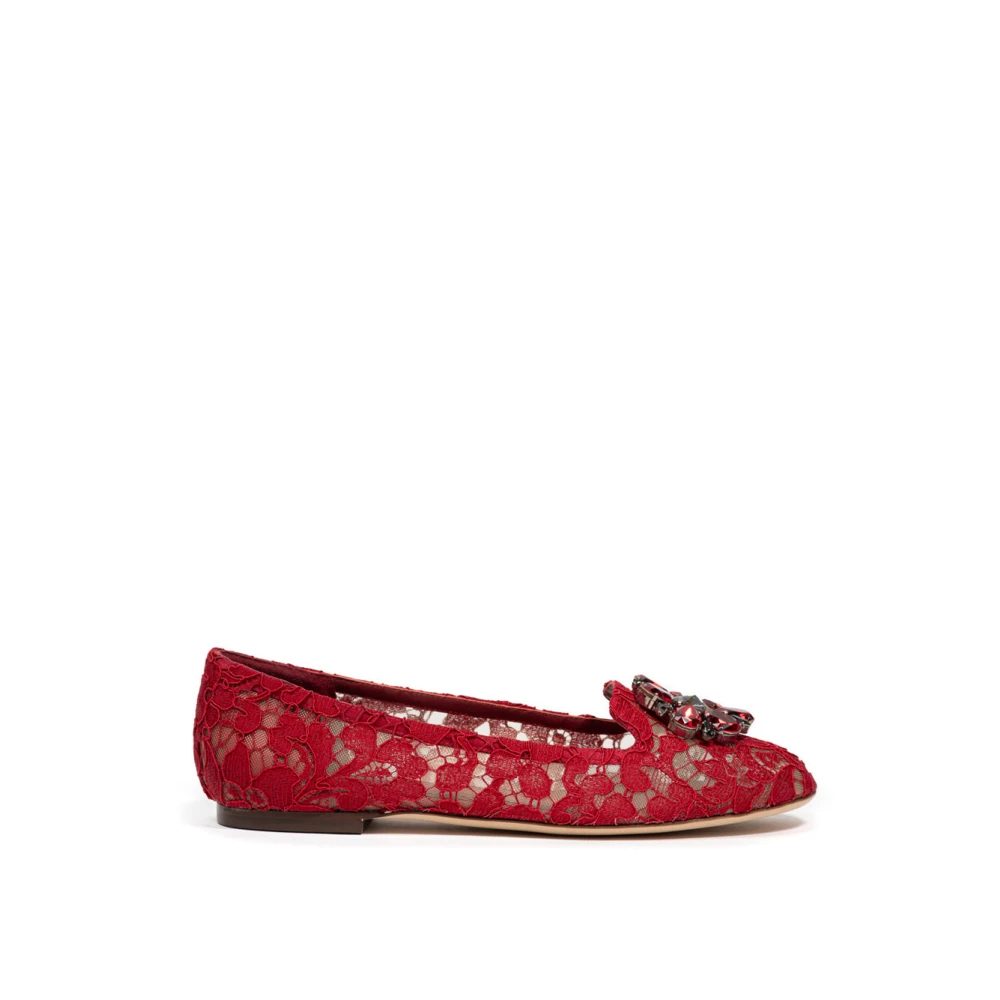 Dolce & Gabbana Damen Rot - Spitze Ballerinas - Shoes - 37 Eu