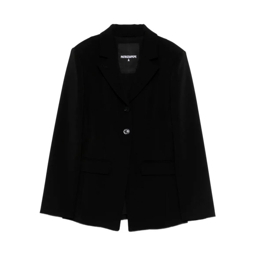 Patrizia Pepe Damen Schwarz - Schmal Geschnittener Blazer - Jackets - K - Xl