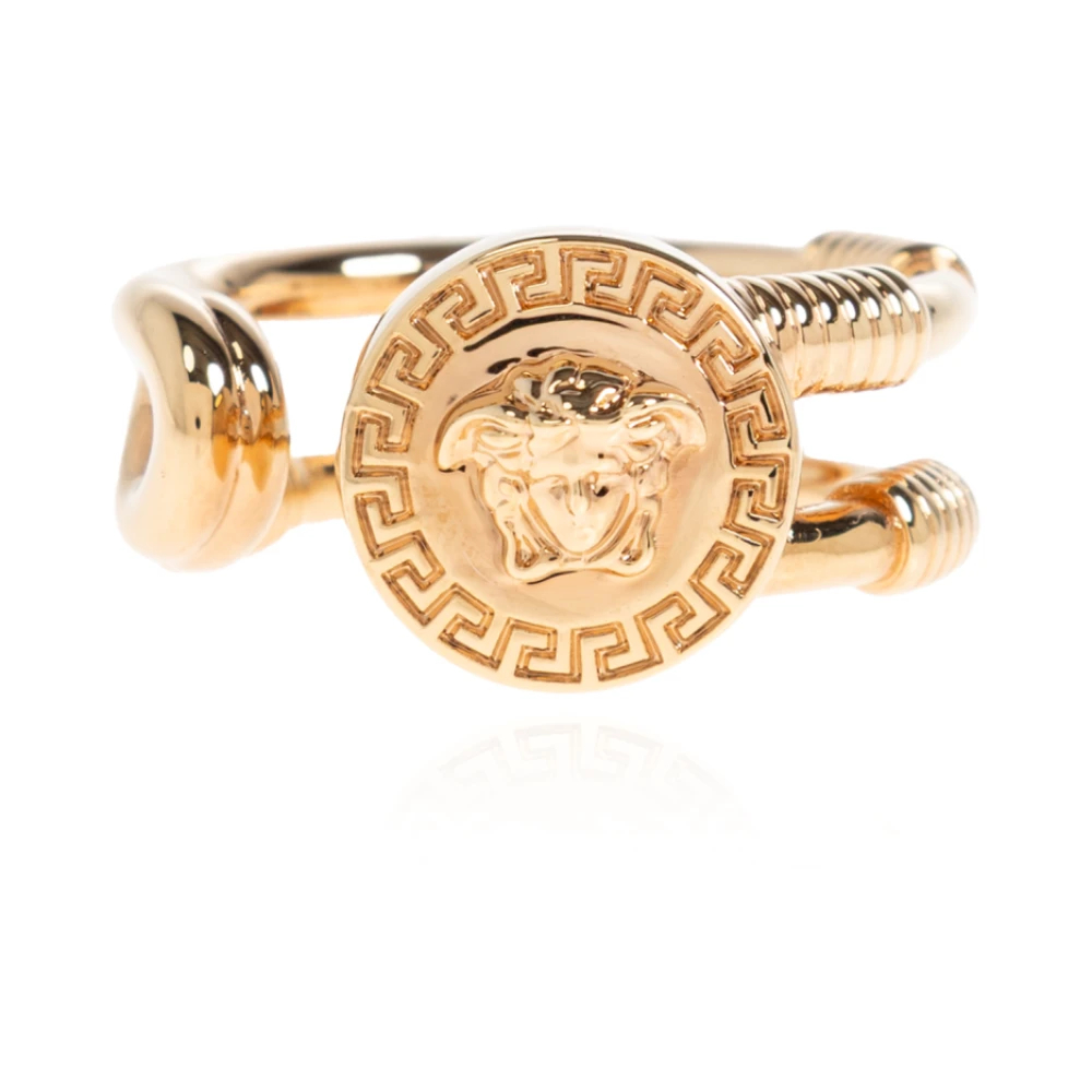 Versace Unisex Gelb - Safety Pin Ring - Accessories - 60 Mm