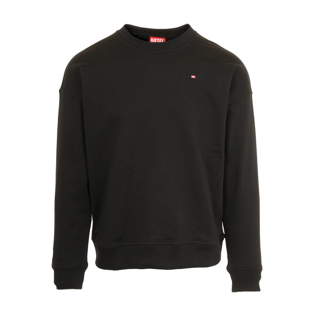 Diesel Herren Schwarz - Er Pullover Mit Microdiv Logo - Sweatshirts & Hoodies - K -S