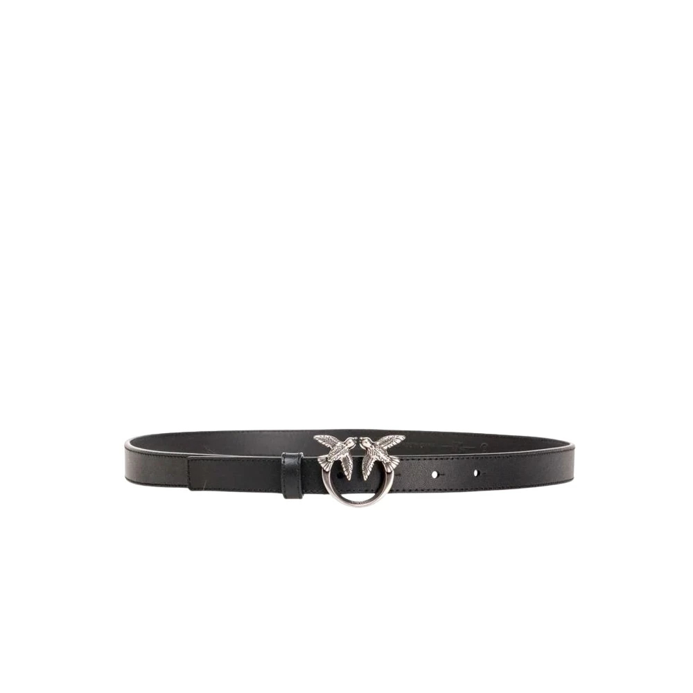 Pinko Damen Schwarz - Schmaler Gürtel Love Birds Aus Leder 2Cm - Xs - Image 5