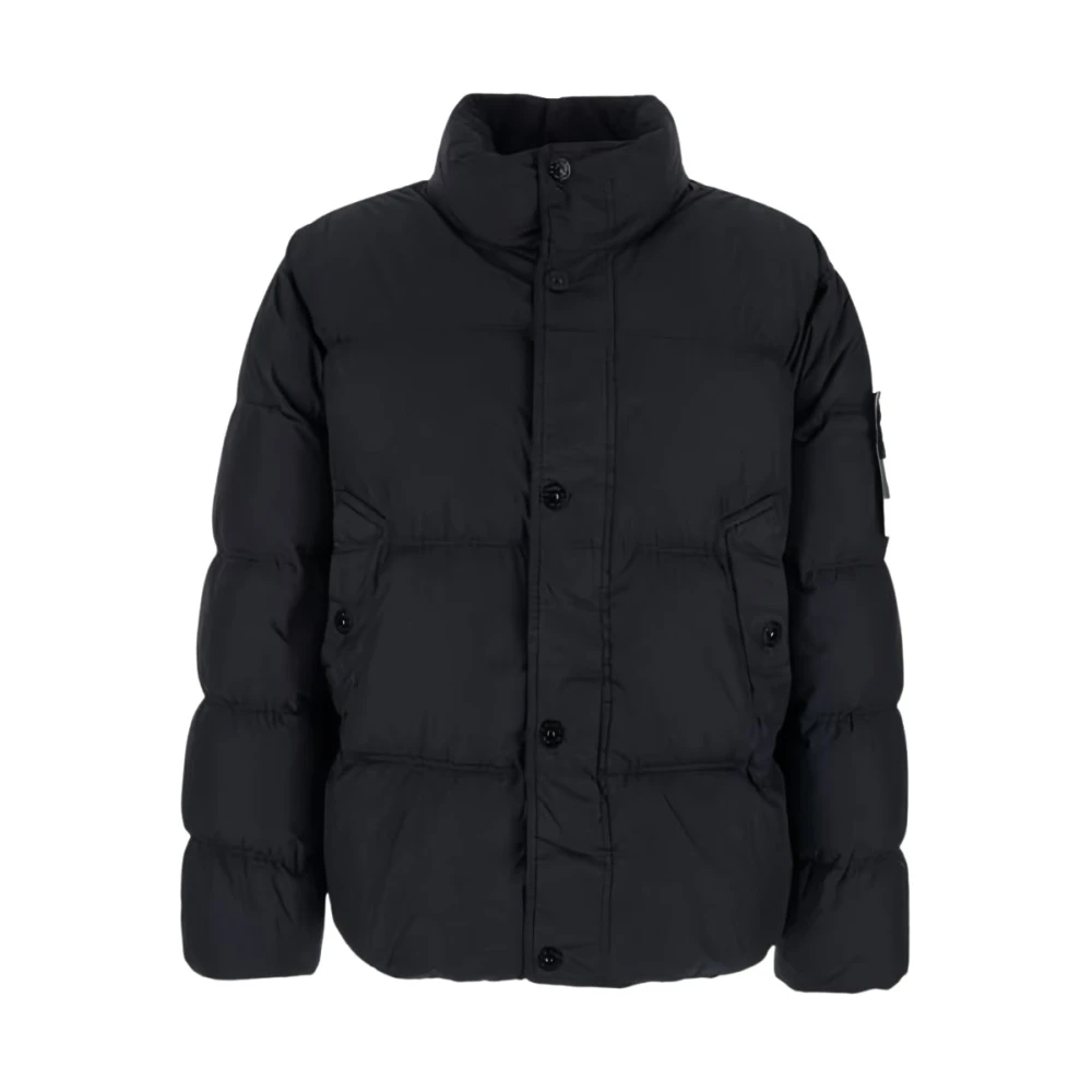 Stone Island Herren Schwarz Men Crinkle Reps Ny Down Jacket Mittel - Bild 4