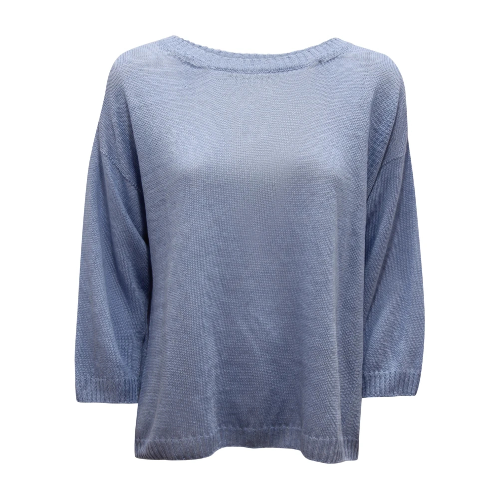 Max Mara Damen Blau - Selz Leinenpullover - Knitwear - L