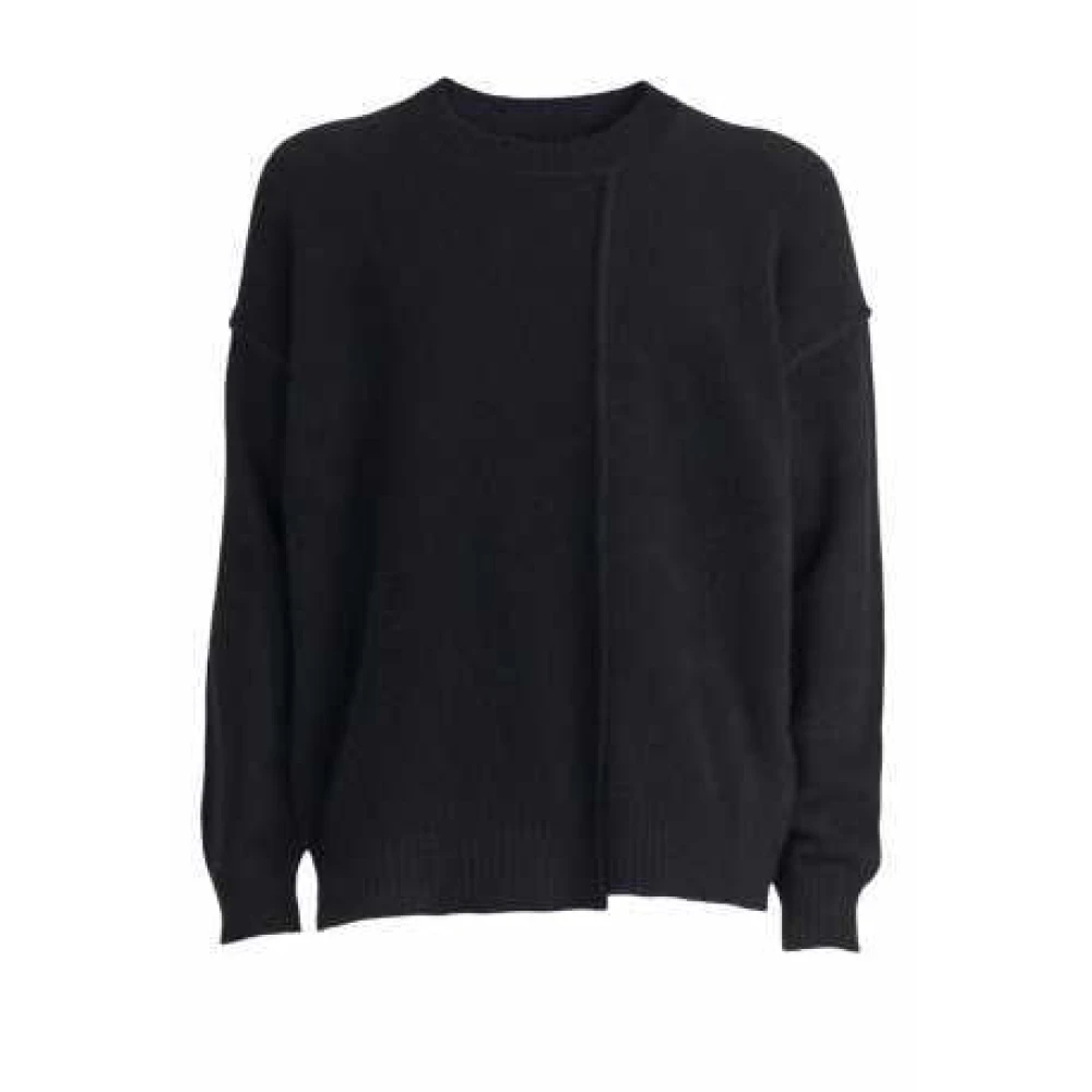 Isabel Benenato Herren Schwarz - Rundhals-Yak-Pullover Mit Brustnaht - Knitwear - K - Xl