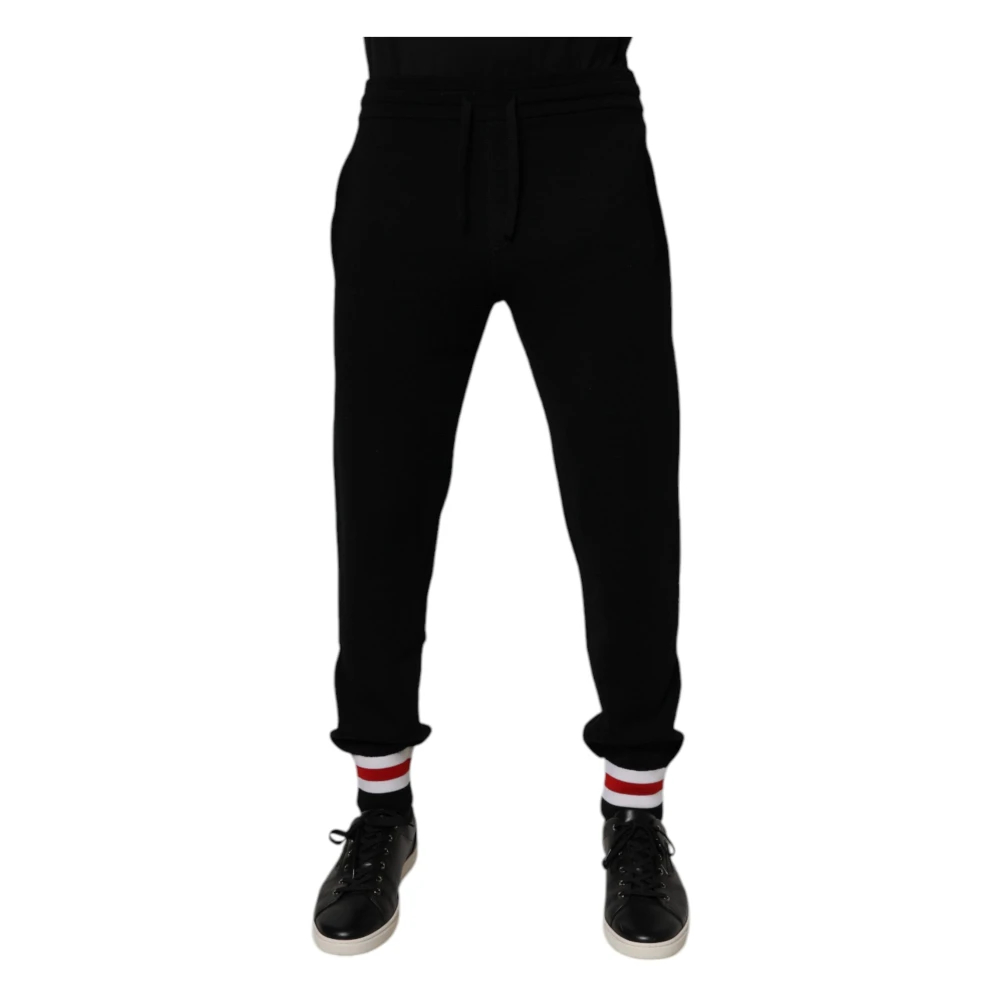 Dolce & Gabbana Herren Schwarz - E Woll-Jogginghose Mit Kordelzug - Trousers - K - S
