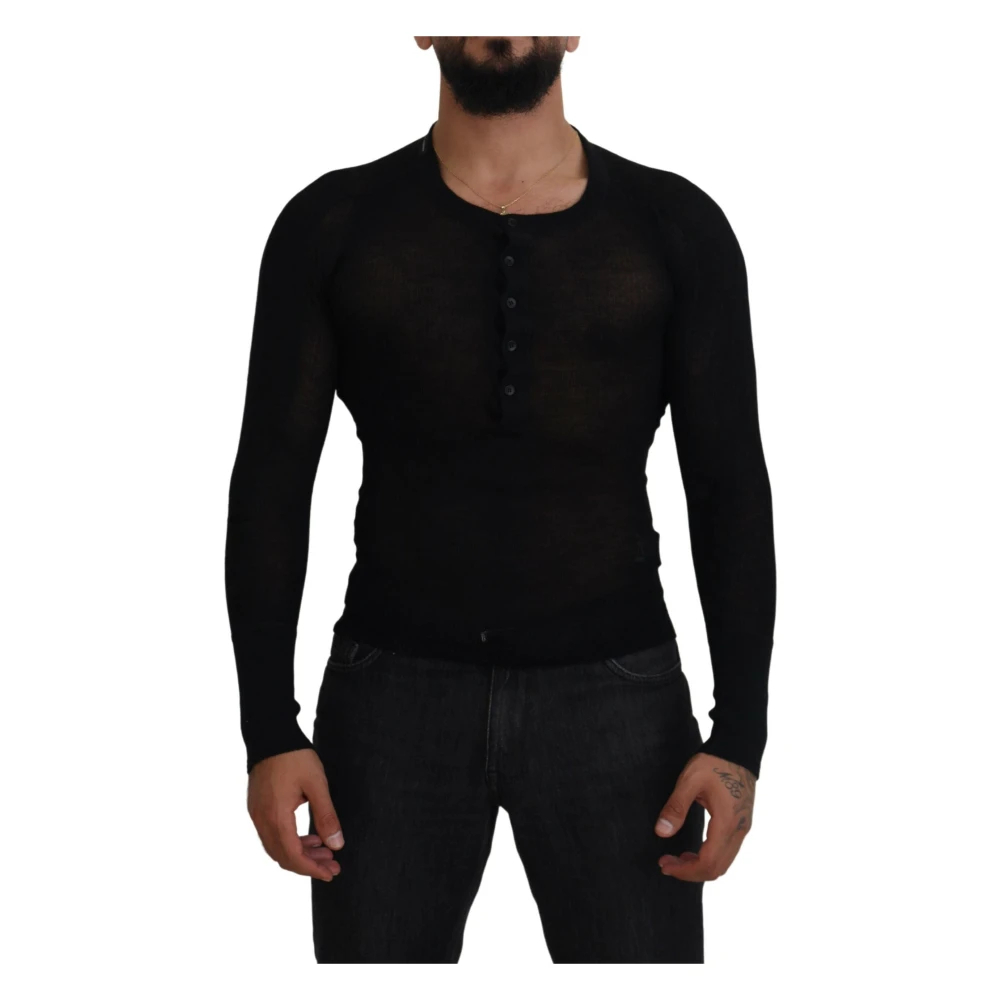 Dolce & Gabbana Herren Schwarz - Luxuriöser Er Kaschmirpullover - Knitwear - K -Xs