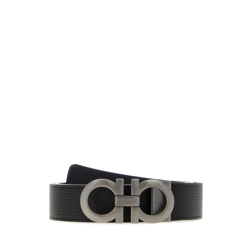 FERRAGAMO | Black leather reversible Gancini belt | male | 115 - Bild 3