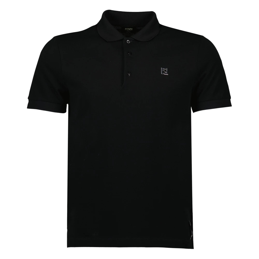 Fendi Herren Schwarz - Klassisches Es Piqué-Baumwollpolo - Tops - K - L