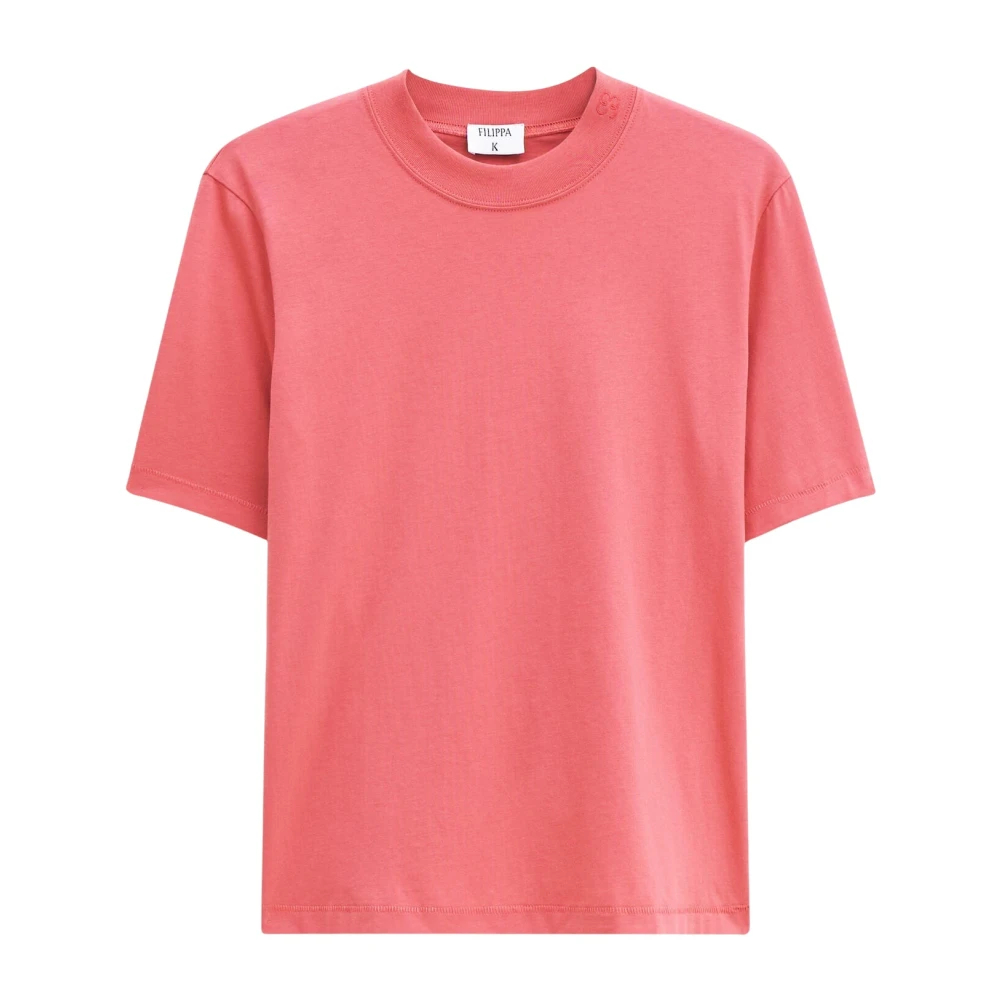 Filippa K Damen Rot - T-Shirt Mit Hohem Kragen Und Modernen Details - Tops - Xl
