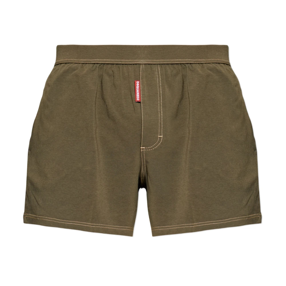 Dsquared2 Herren Grün - Baumwoll-Boxershorts Mit Logo - Underwear - Xl