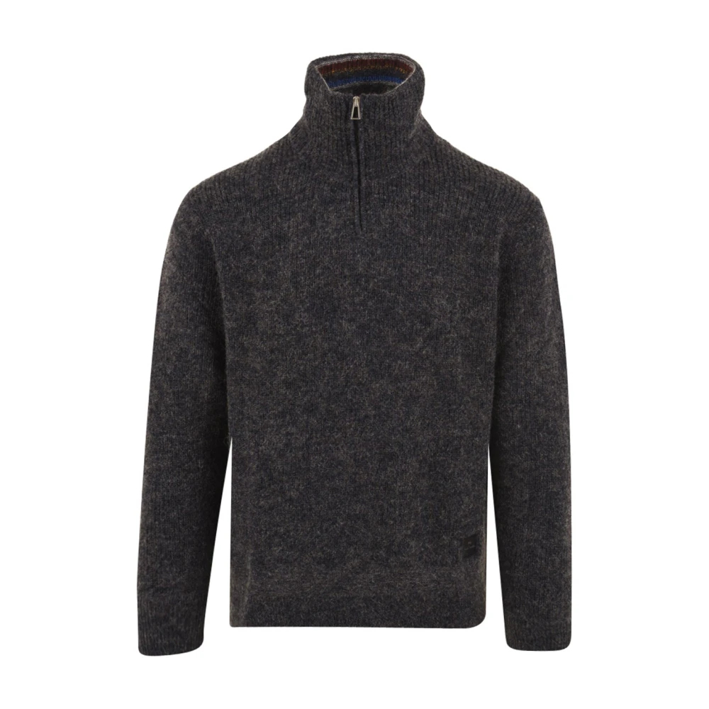 Paul Smith Herren Schwarz - Gerippter Pullover Mit Reißverschluss - Knitwear - K - L