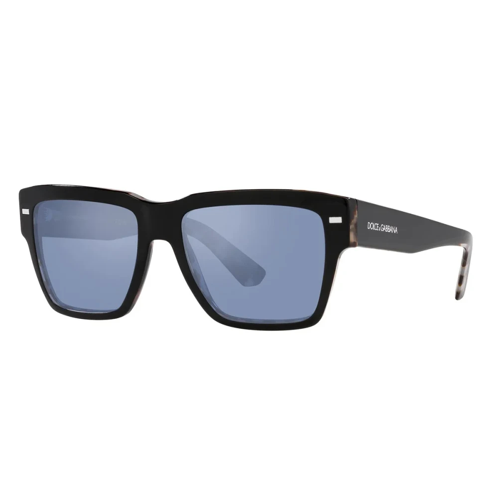Dolce & Gabbana Unisex Schwarz - Eckige Sonnenbrille | Havana Blau Verspiegelt - Accessories - K - 55 Mm