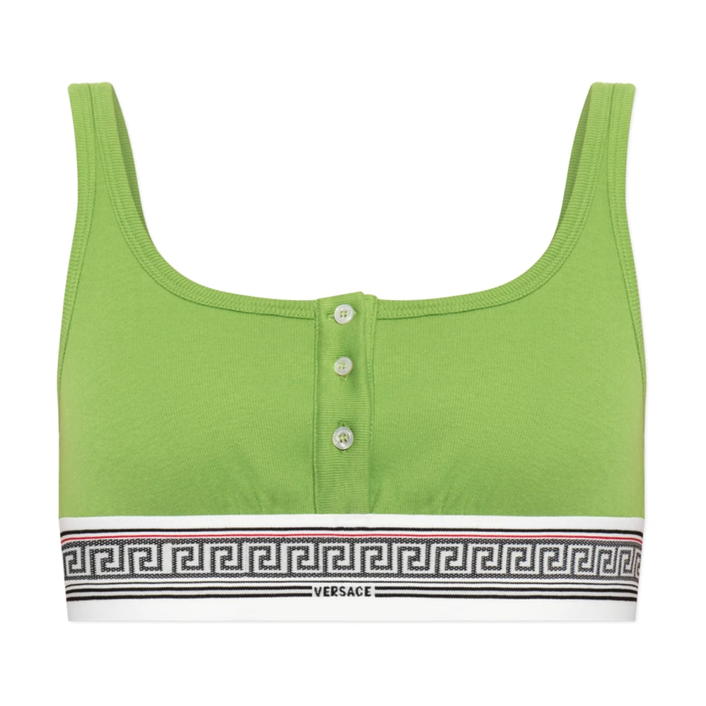 Versace Damen Grün - Geripptes Bralette Aus Baumwolljersey - Underwear - S