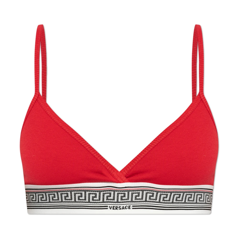 Versace Damen Rot - Geripptes Bralette Aus Baumwolljersey - Underwear - S