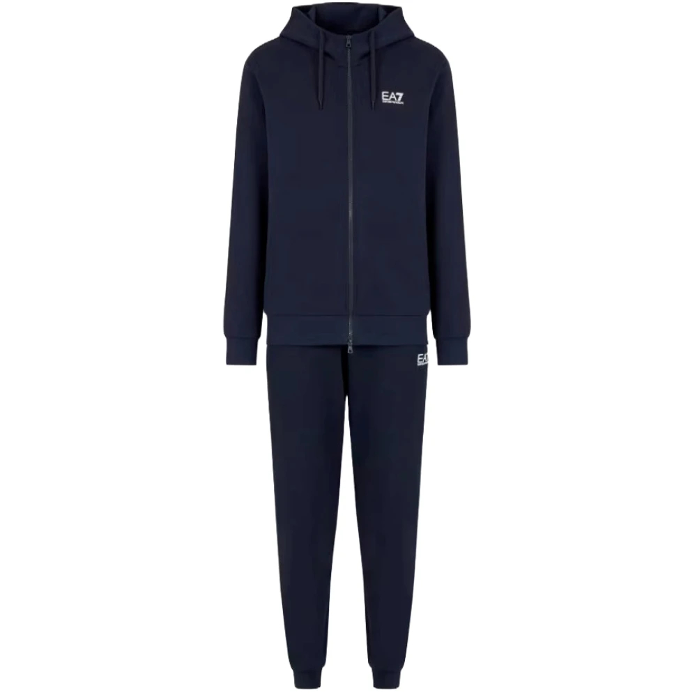 Emporio Armani Ea7 - Cotton Sporty Kapuzen-Trainingsanzug Jogginghose - Sport - Herren - Blau - M - Bild 4