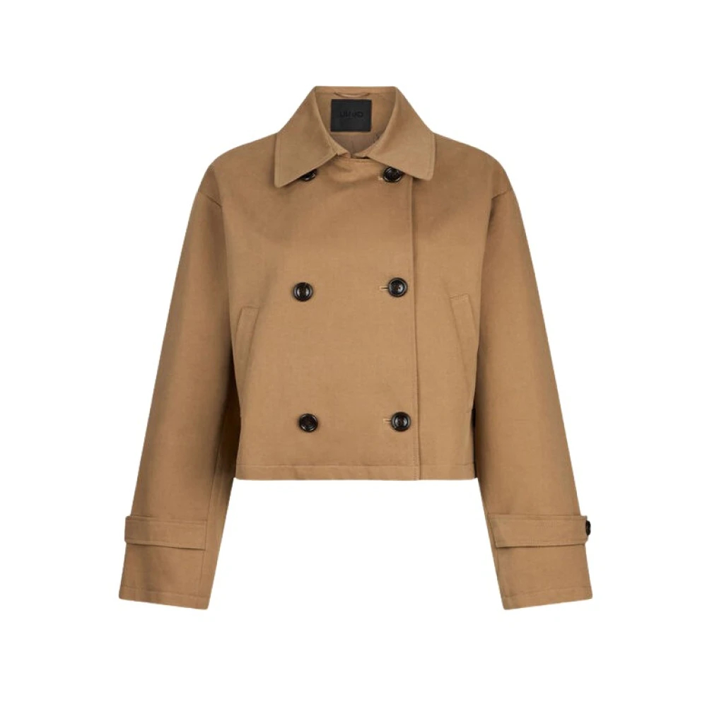 Liu Jo Damen Braun - Doppelreihige Cropped Jacke - Jackets - L