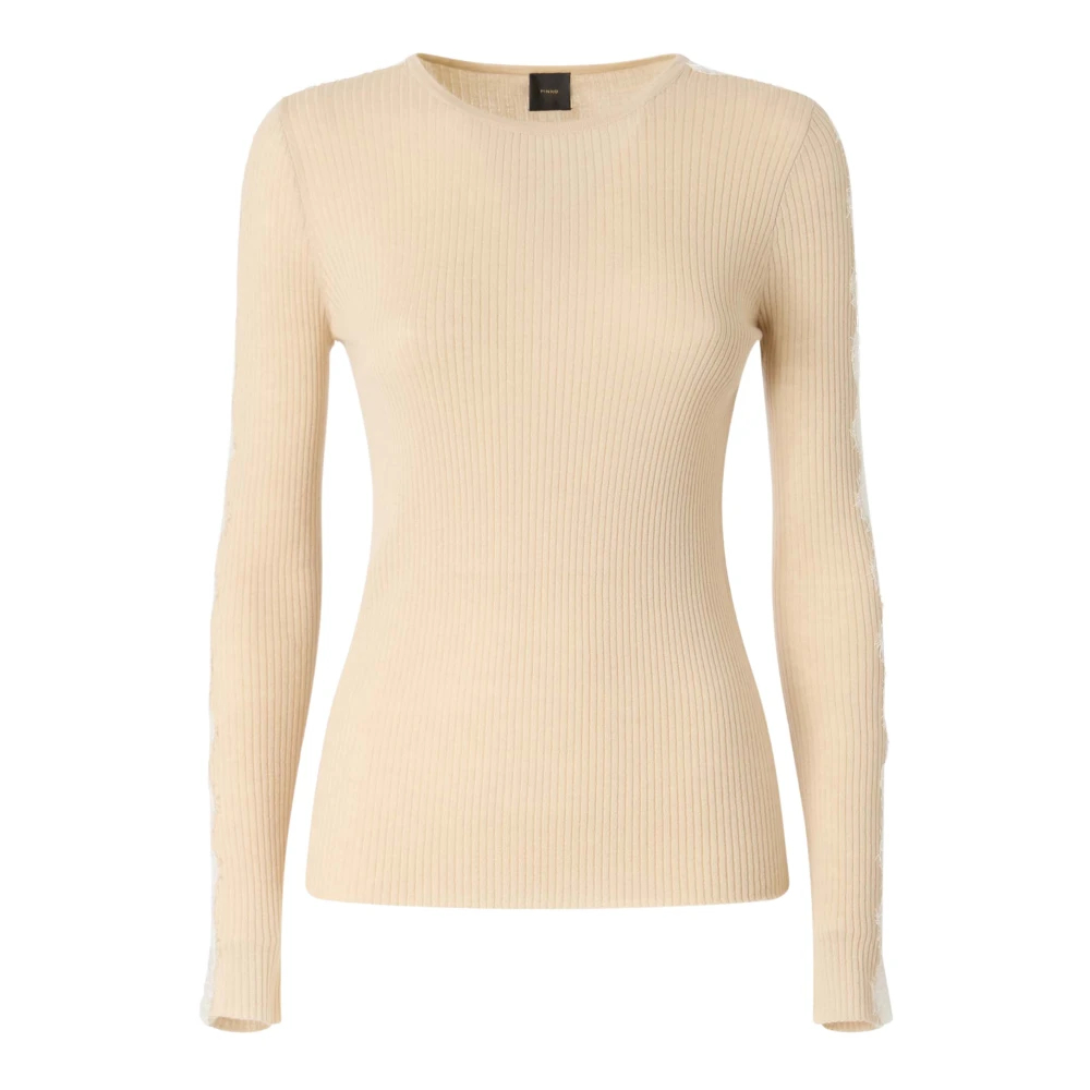 Pinko Damen Beige - Rundhals-Strickware - Knitwear - M