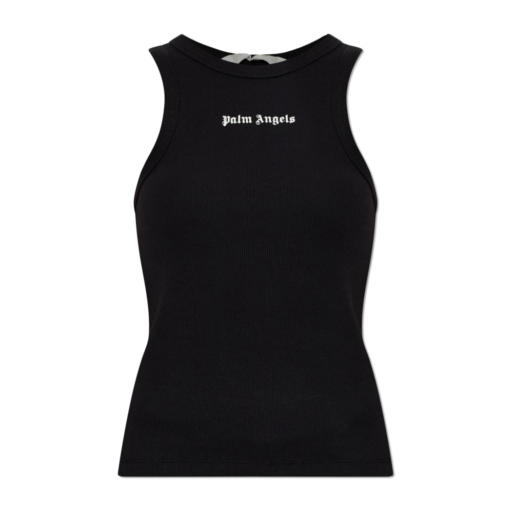 Palm Angels Damen Schwarz - Classic Logo Fitted Tank Top - Tops - K - Xs