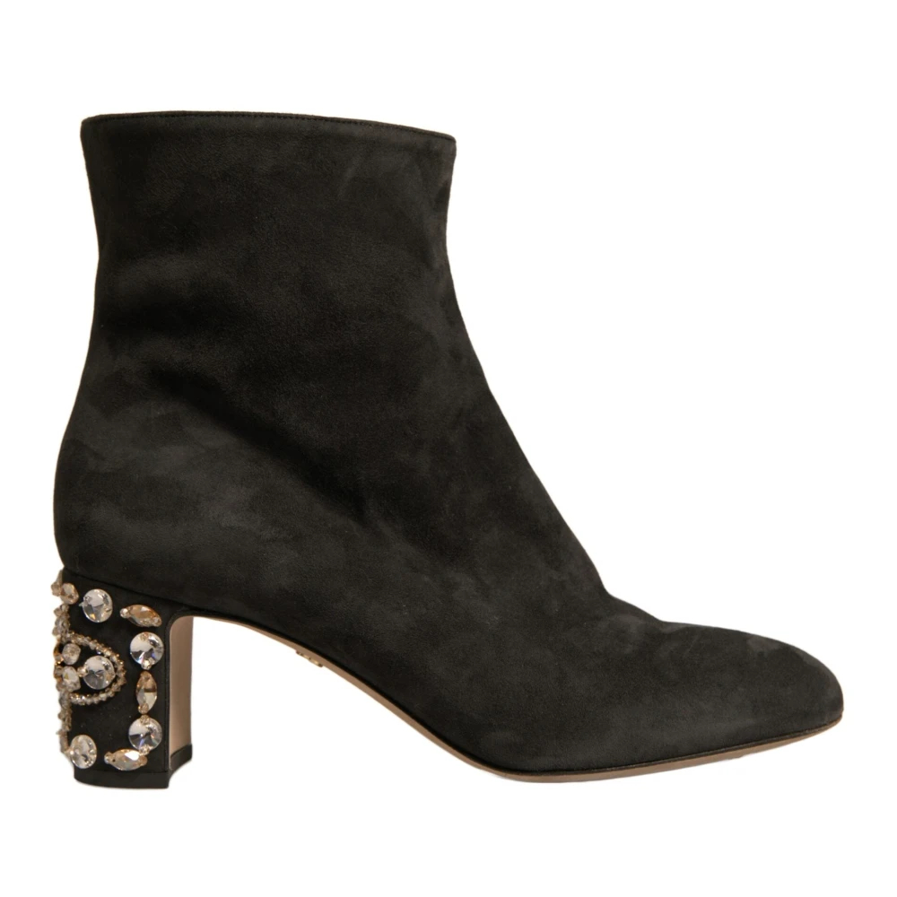 Dolce & Gabbana Damen Schwarz - E- Verzierte Stiefeletten Mit Absatz - Shoes - K - 39 Eu