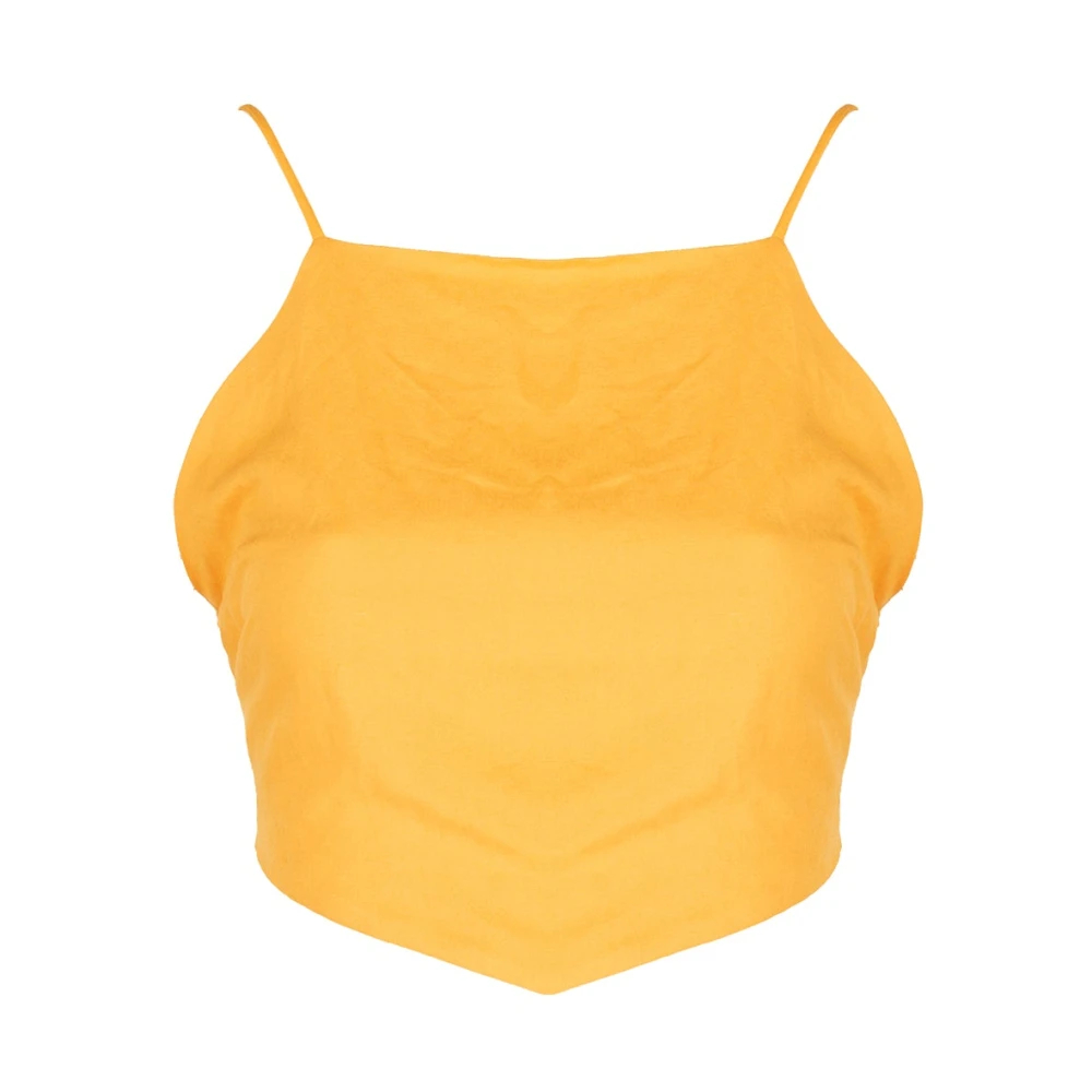 Patrizia Pepe Damen Orange - Elegantes Figurbetontes Top Mit Asymmetrischem Saum - Tops - S