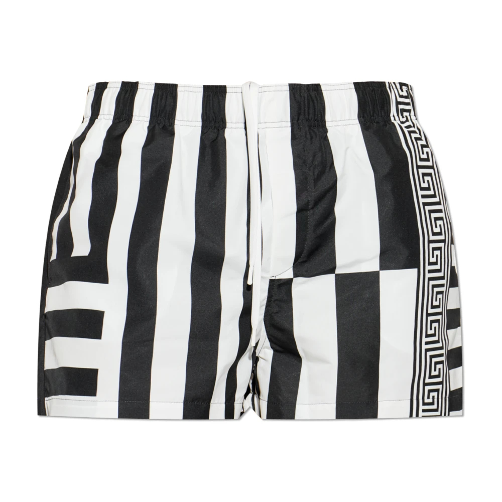 Versace Herren Schwarz - Gestreifte Badeshorts - Swimwear - K - L