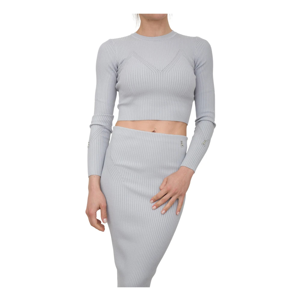 Patrizia Pepe Damen Grau - Rundhals-Strickware - Knitwear - M