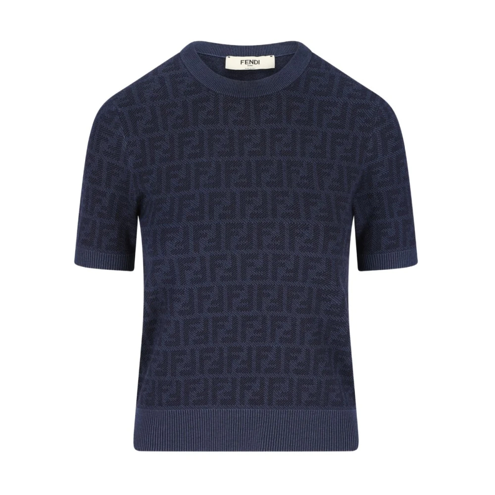 Fendi Damen Blau - Rundhals-Strickware - Knitwear - M