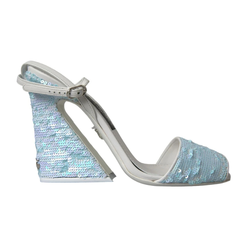 Dolce & Gabbana Damen Blau - Pailletten Knöchelriemen Sandalen - Shoes - 39 Eu