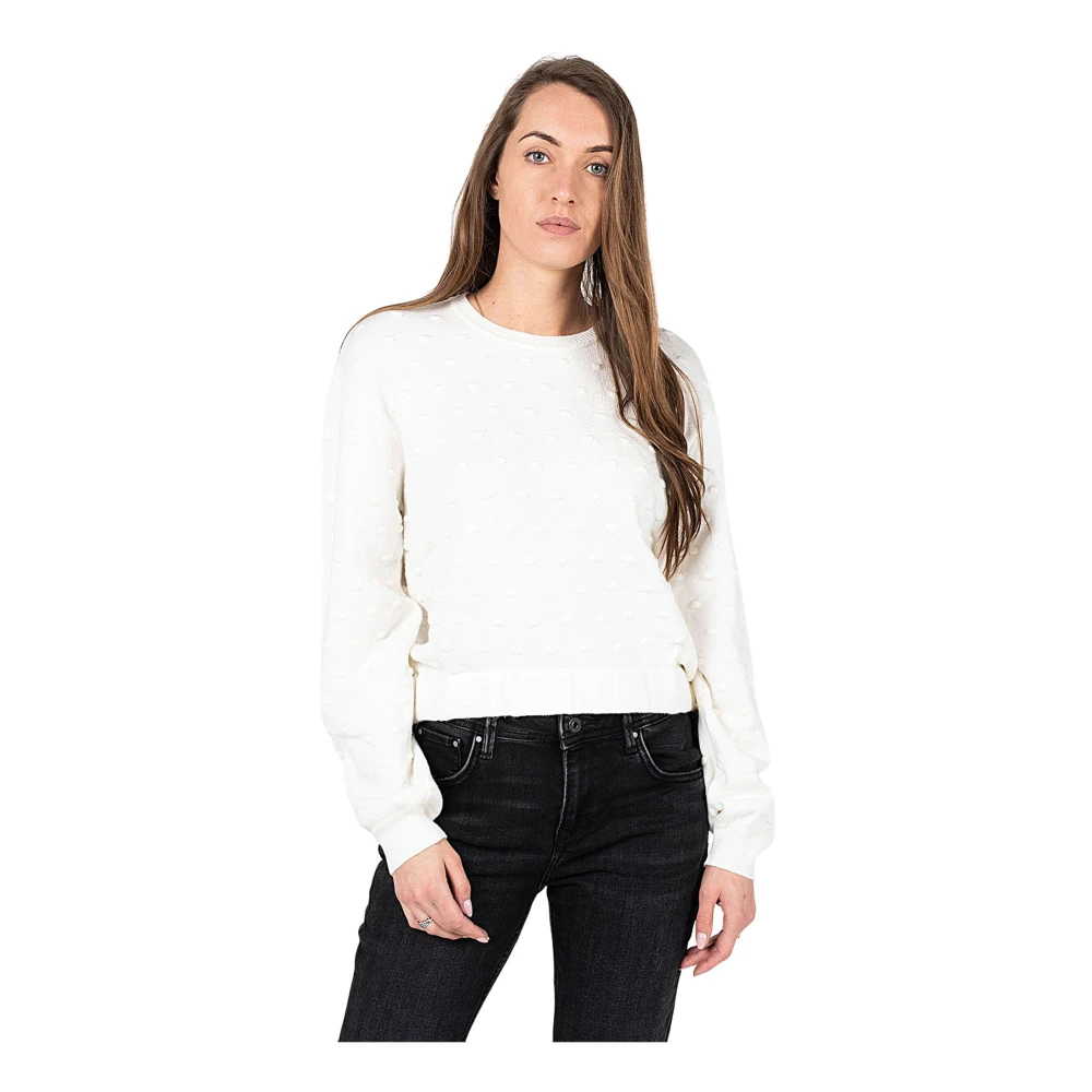 Silvian Heach Damen Weiß - Rundhals-Strickware - Knitwear - L