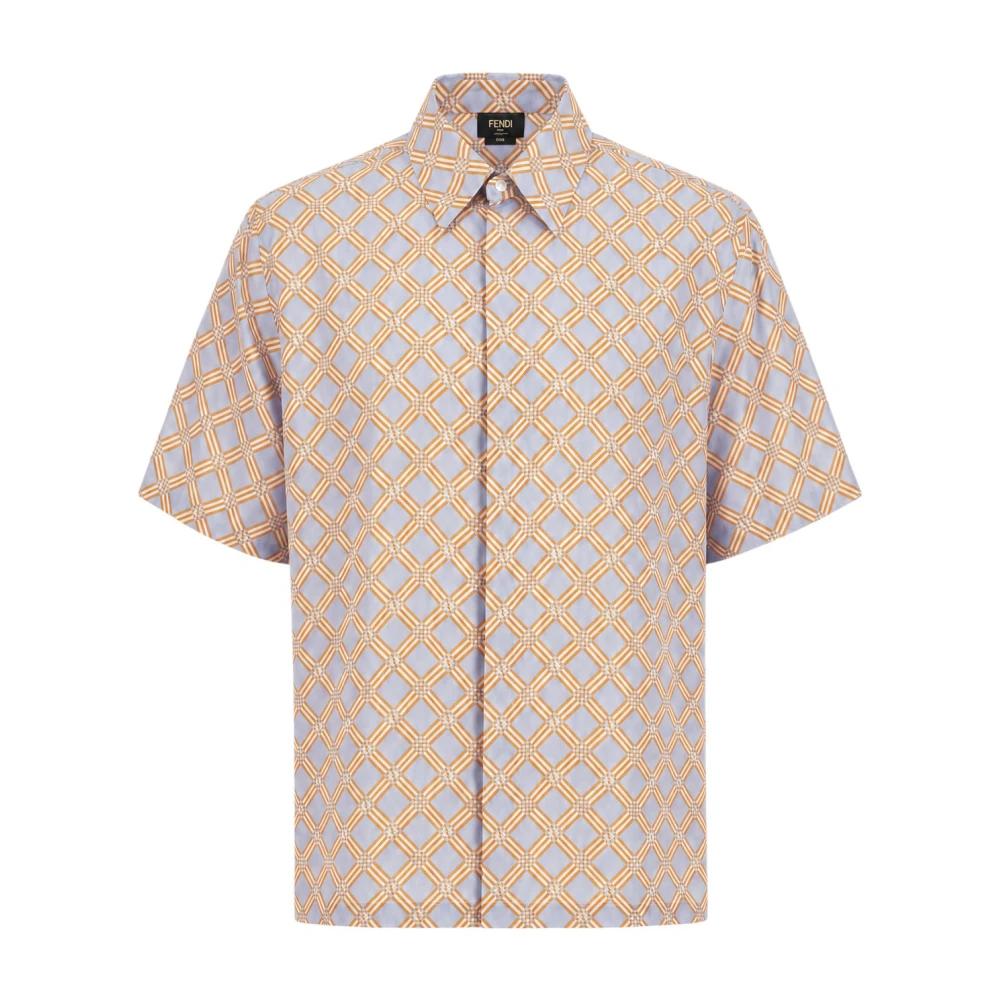 Fendi Herren Multicolor - Bedrucktes Seidenshirt - Shirts - Mehrfarbig - M