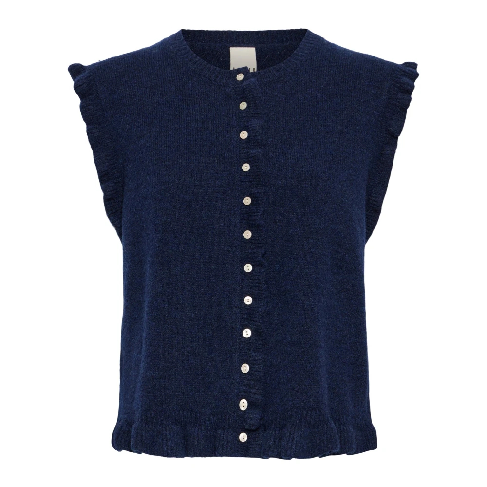 Ichi Damen Bleu Ärmelloser Pullover Povoke - Bild 4